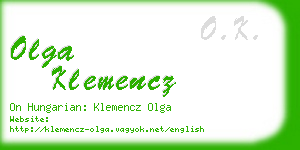 olga klemencz business card